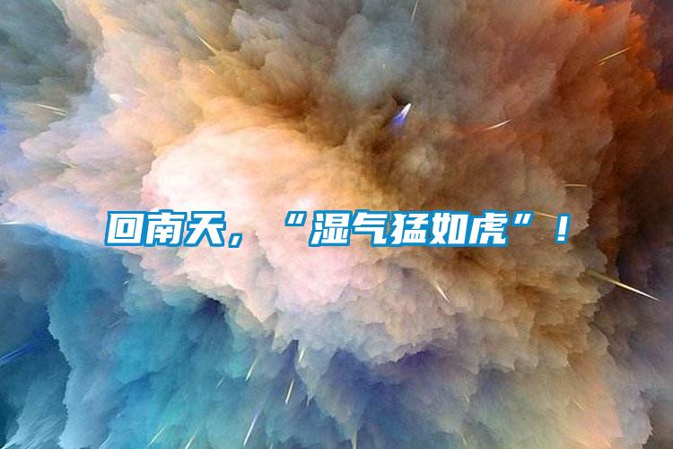 回南天，“濕氣猛如虎”！
