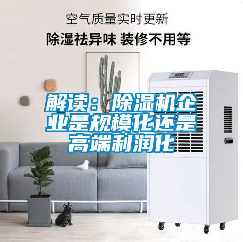 解讀：除濕機(jī)企業(yè)是規(guī)?；€是高端利潤(rùn)化