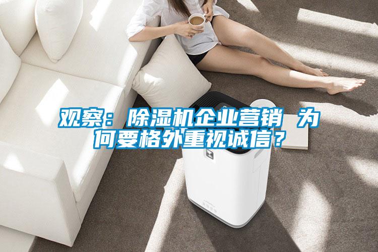 觀察：除濕機(jī)企業(yè)營(yíng)銷 為何要格外重視誠(chéng)信？