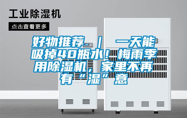 好物推薦 ｜ 一天能吸掉40瓶水！梅雨季用除濕機(jī)，家里不再有“濕”意