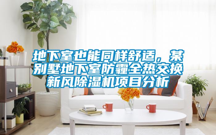 地下室也能同樣舒適，某別墅地下室防霾全熱交換新風除濕機項目分析
