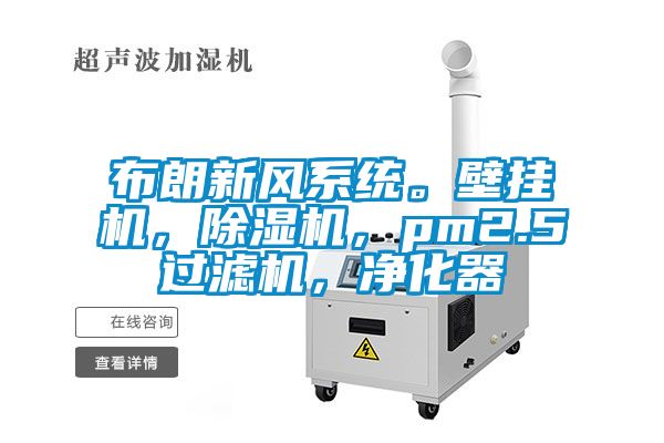 布朗新風(fēng)系統(tǒng)。壁掛機，除濕機，pm2.5過濾機，凈化器
